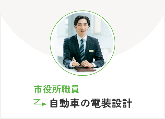 市役所職員 → 自動車電装設計